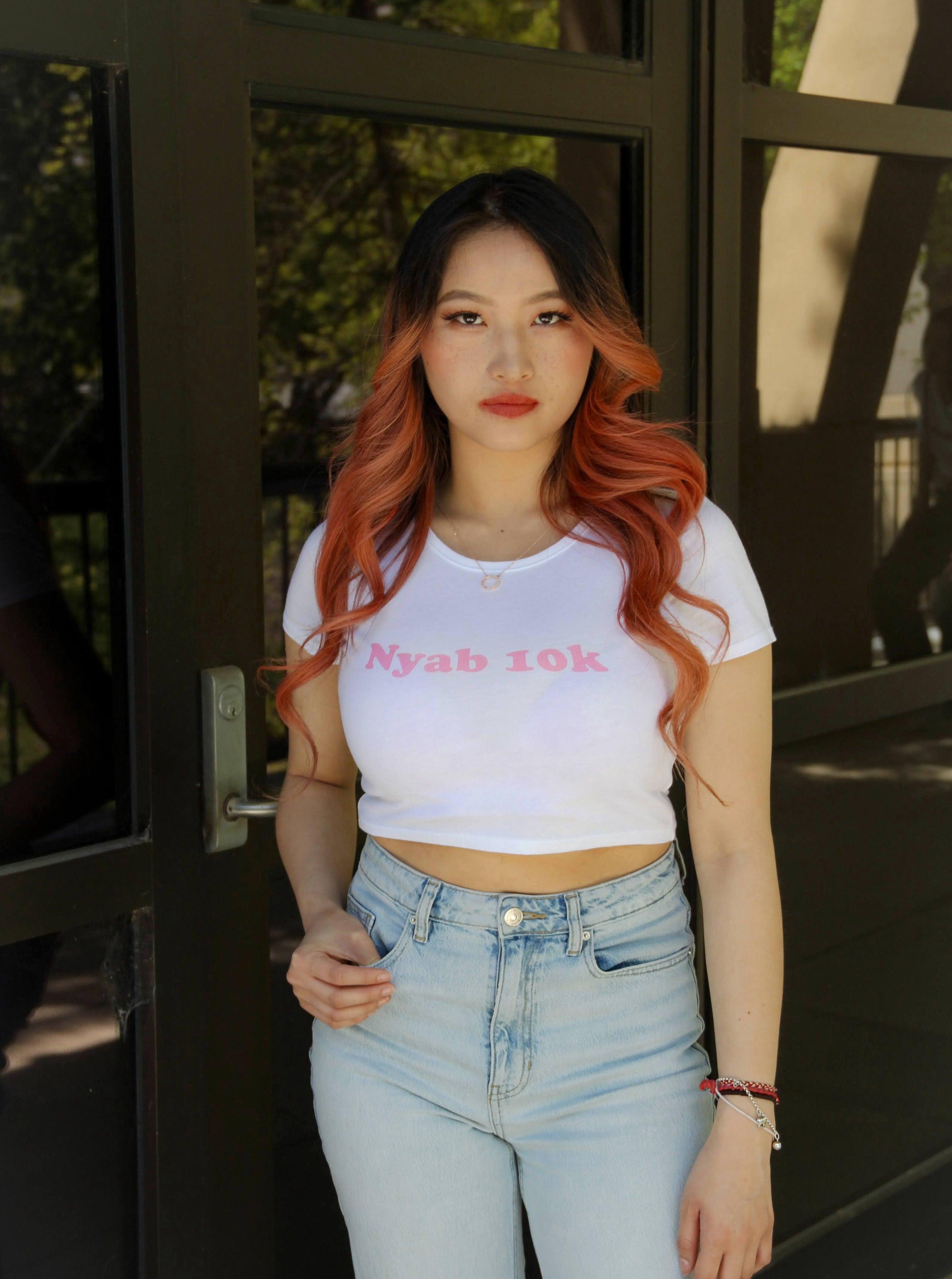 Nyab 10k Crop Tee (Pink Font)