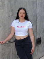 Load image into Gallery viewer, Nyab 1¢ Crop Tee (Red Font)
