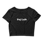 Load image into Gallery viewer, Poj Laib Crop Tee (White Font)
